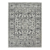 5' x 7' Gray Floral Power Loom Area Rug